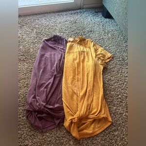 Rewind Short Sleeve Tops in Purple and Yellow